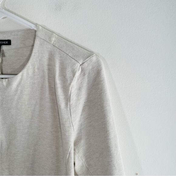 Eileen Fisher Maple Oat Organic Cotton Round Neck  Zip-up Jacket Small - Picture 6 of 9